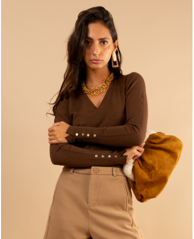 Pull col en v boutons