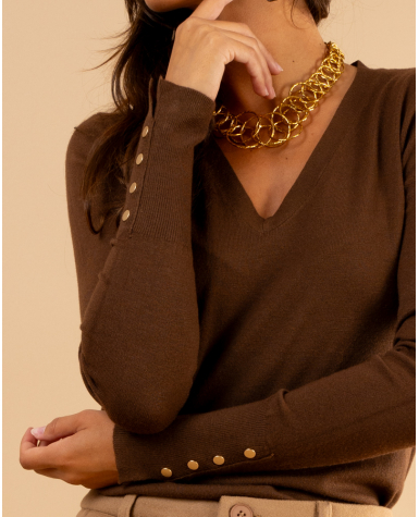 Pull col en v boutons
