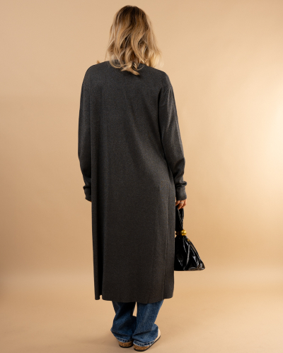 Gilet long poches lurex