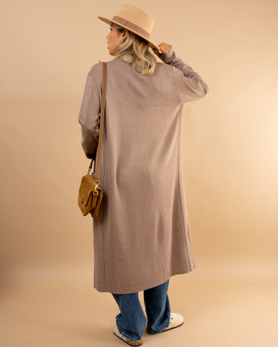 Gilet long poches lurex