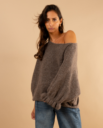 Pull laine manches volants