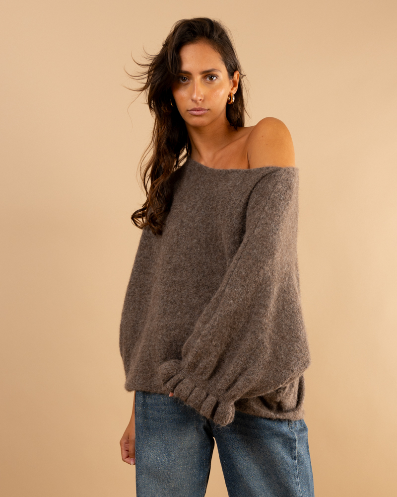 Pull laine manches volants