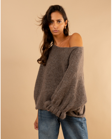 Pull laine manches volants