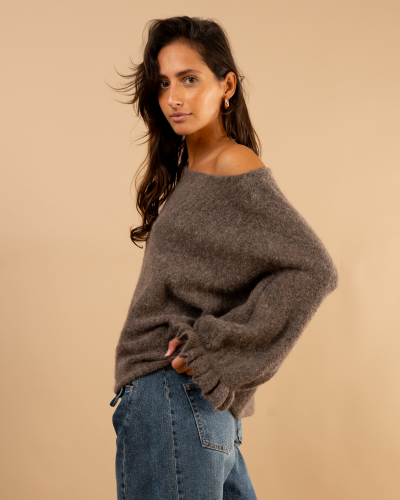 Pull laine manches volants