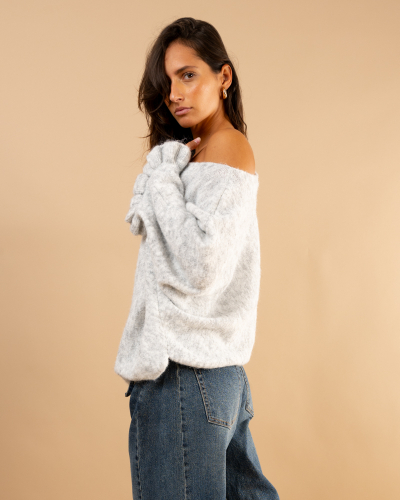 Pull laine manches volants