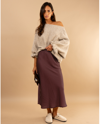 Pull laine manches volants