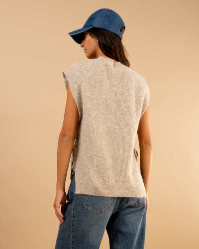 Pull noeuds laine