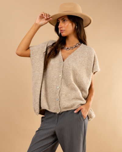 Gilet boutons laine