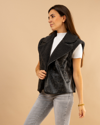 Veste moumoute sans manches Paula