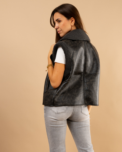 Veste moumoute sans manches Paula