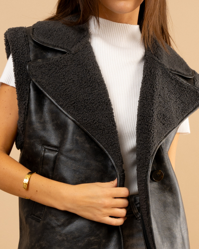Veste moumoute sans manches Paula
