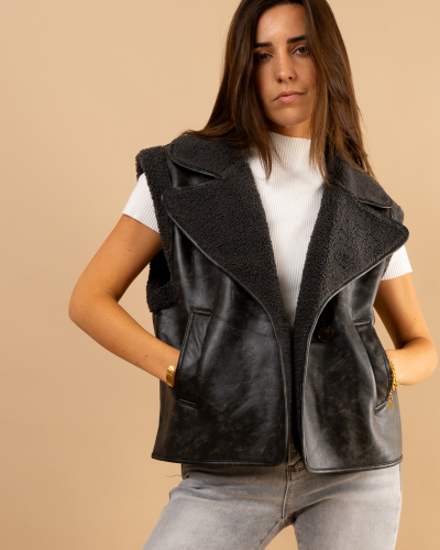 Veste moumoute sans manches Paula