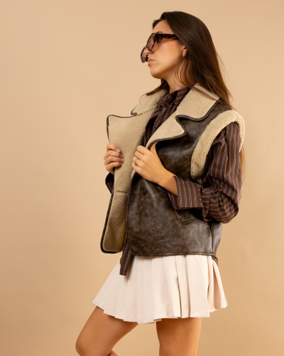 Veste moumoute sans manches Paula