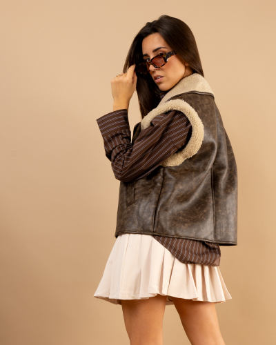 Veste moumoute sans manches Paula