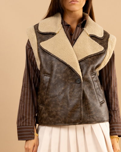 Veste moumoute sans manches Paula