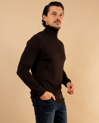 Pull col roulé