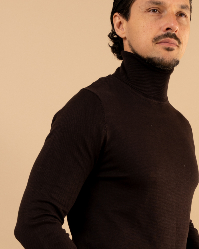 Pull col roulé