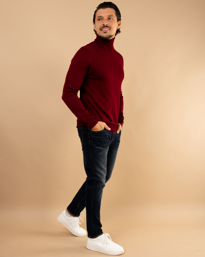 Pull col roulé