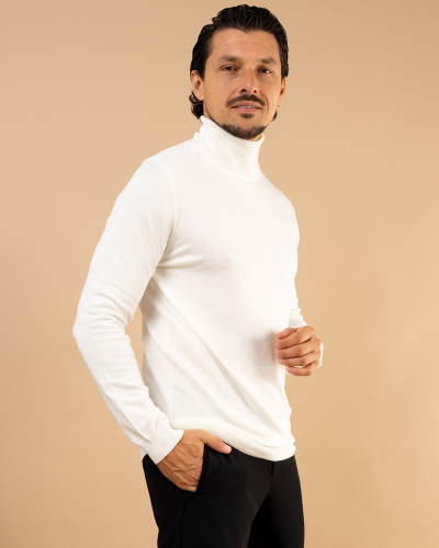 Pull col roulé