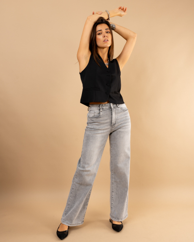 Jean large gris