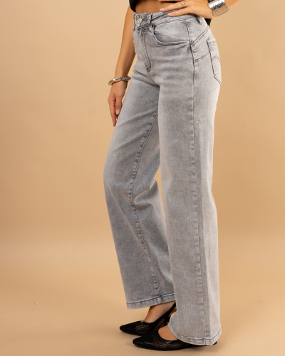 Jean large gris