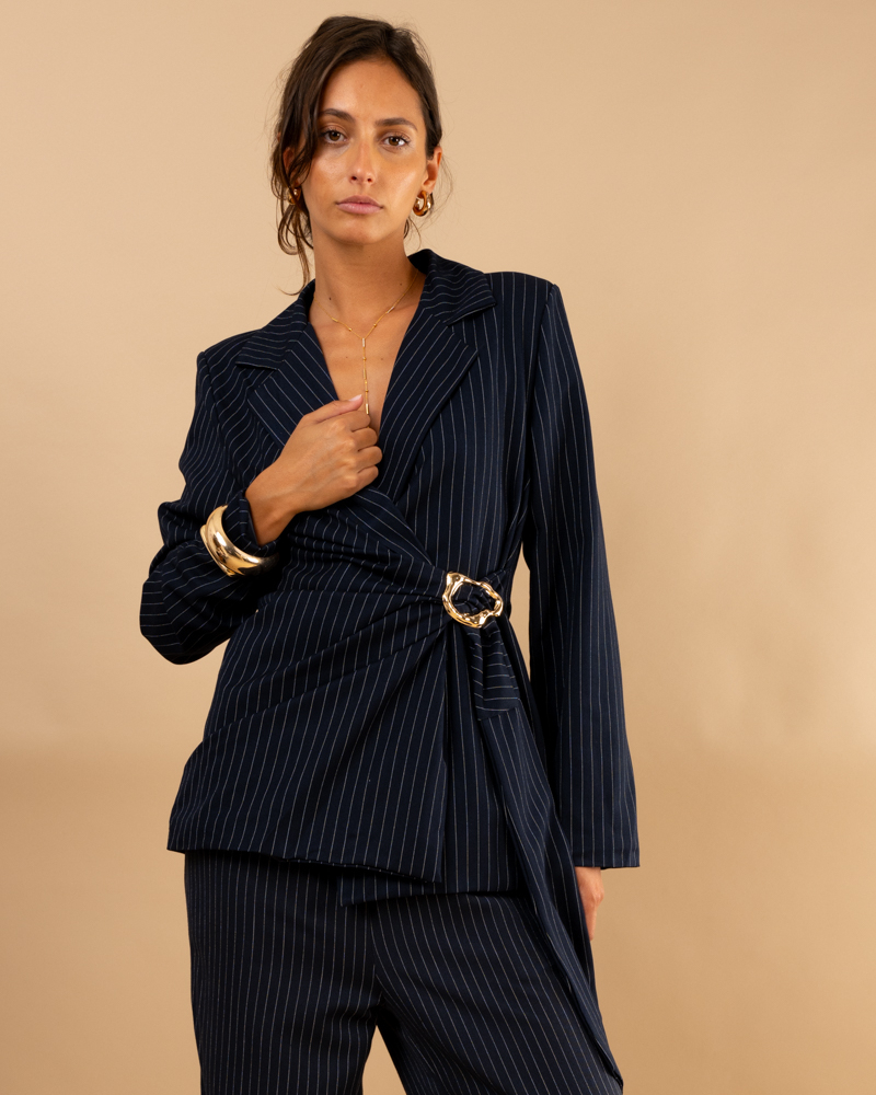 Blazer rayé bijou