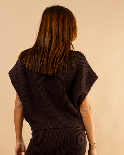 Pull crop maille