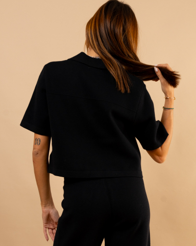Top poches maille