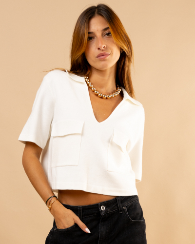 Top poches maille