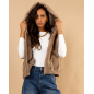 Veste sans manches fausse fourrure