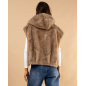 Veste sans manches fausse fourrure