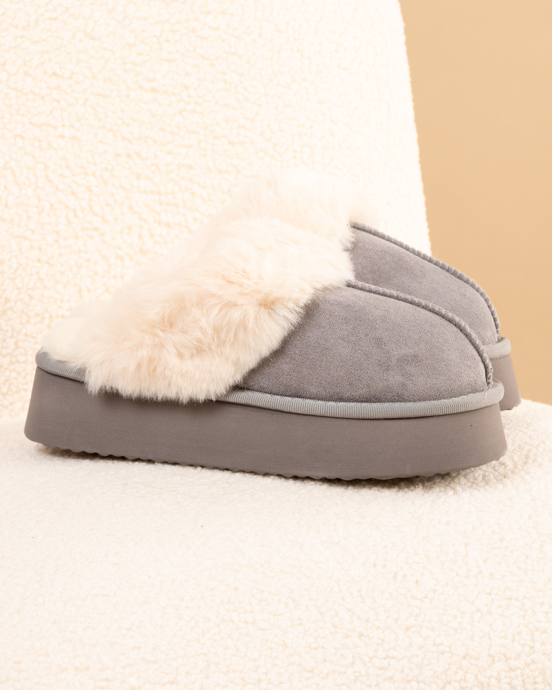 Chaussons fourrés plateforme
