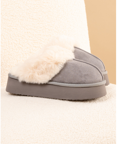Chaussons fourrés plateforme