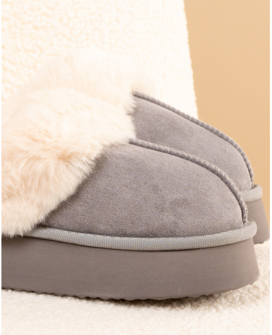 Chaussons fourrés plateforme