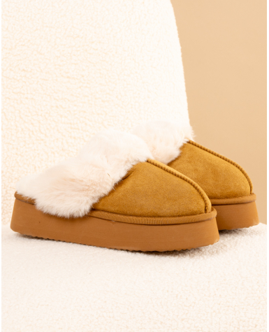 Chaussons fourrés plateforme