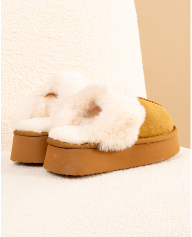 Chaussons fourrés plateforme