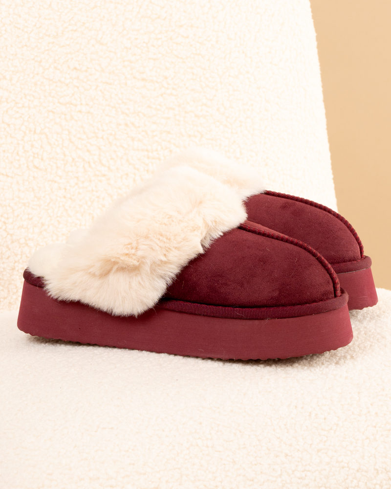 Chaussons fourrés plateforme