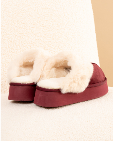 Chaussons fourrés plateforme