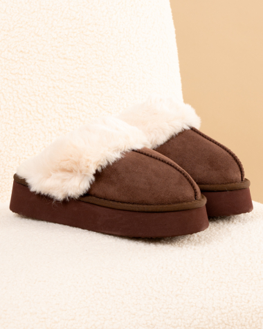 Chaussons fourrés plateforme