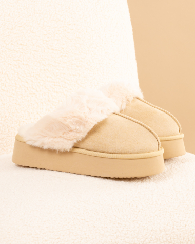 Chaussons fourrés plateforme