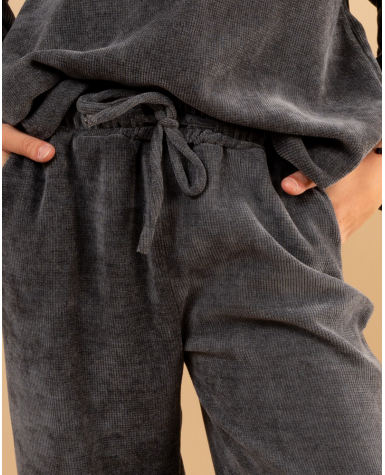Pantalon large velours