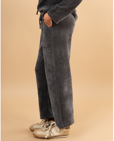 Pantalon large velours