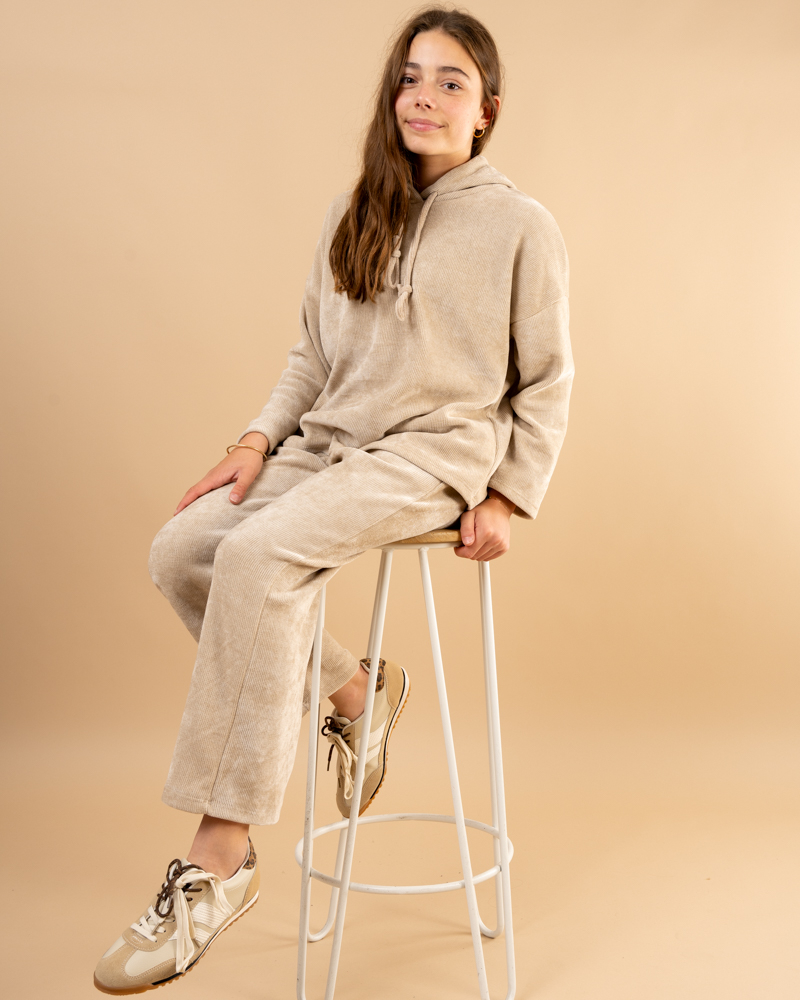 Pantalon large velours