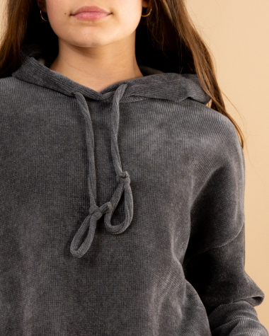Sweat capuche velours
