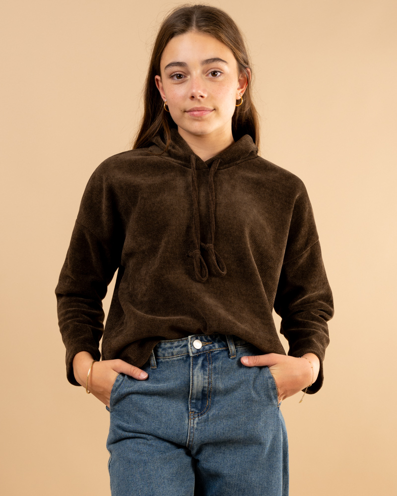 Sweat capuche velours