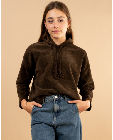 Sweat capuche velours