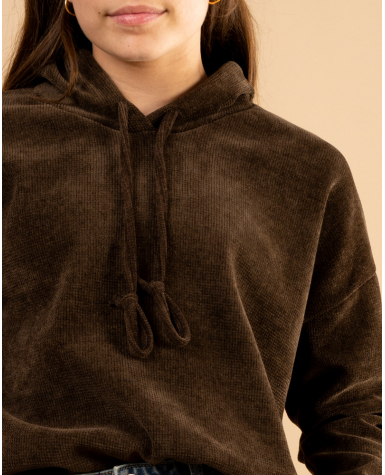 Sweat capuche velours