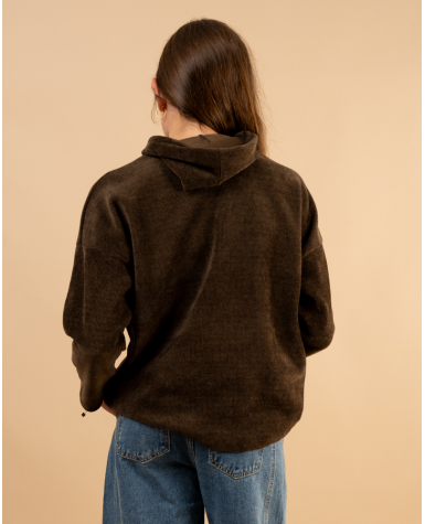 Sweat capuche velours