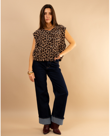 Gilet sans manches léopard Gilet sans manches léopard