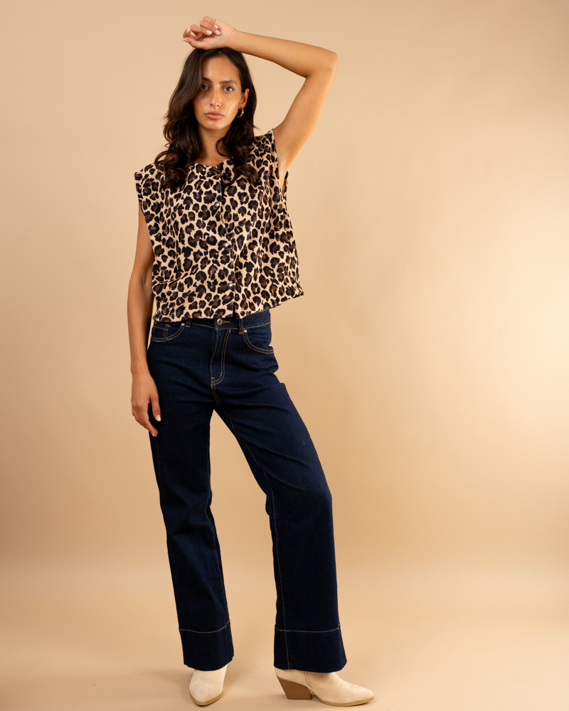 Gilet sans manches léopard